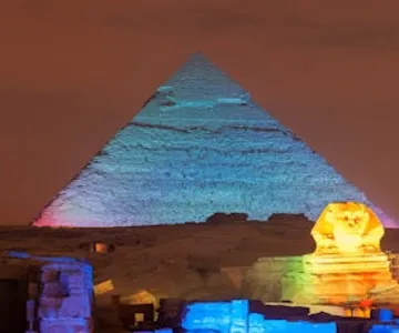 Pyramids of Giza: Sound and Light Show + Private Transfer from Cairo